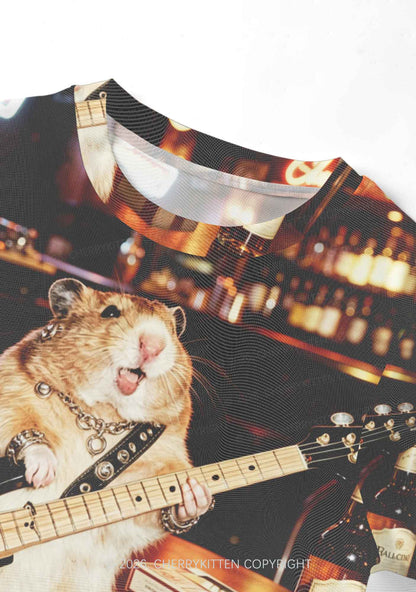 Hamster Bassist Techno Y2K Mesh Crop Top Cherrykitten