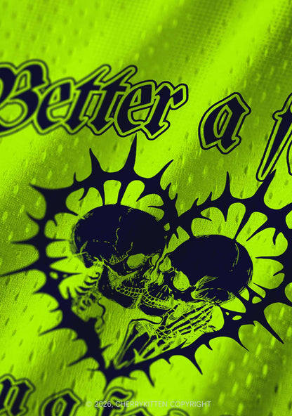 Green Better Faggot Than Fascist Pride Y2K Sport Jersey Tank Cherrykitten