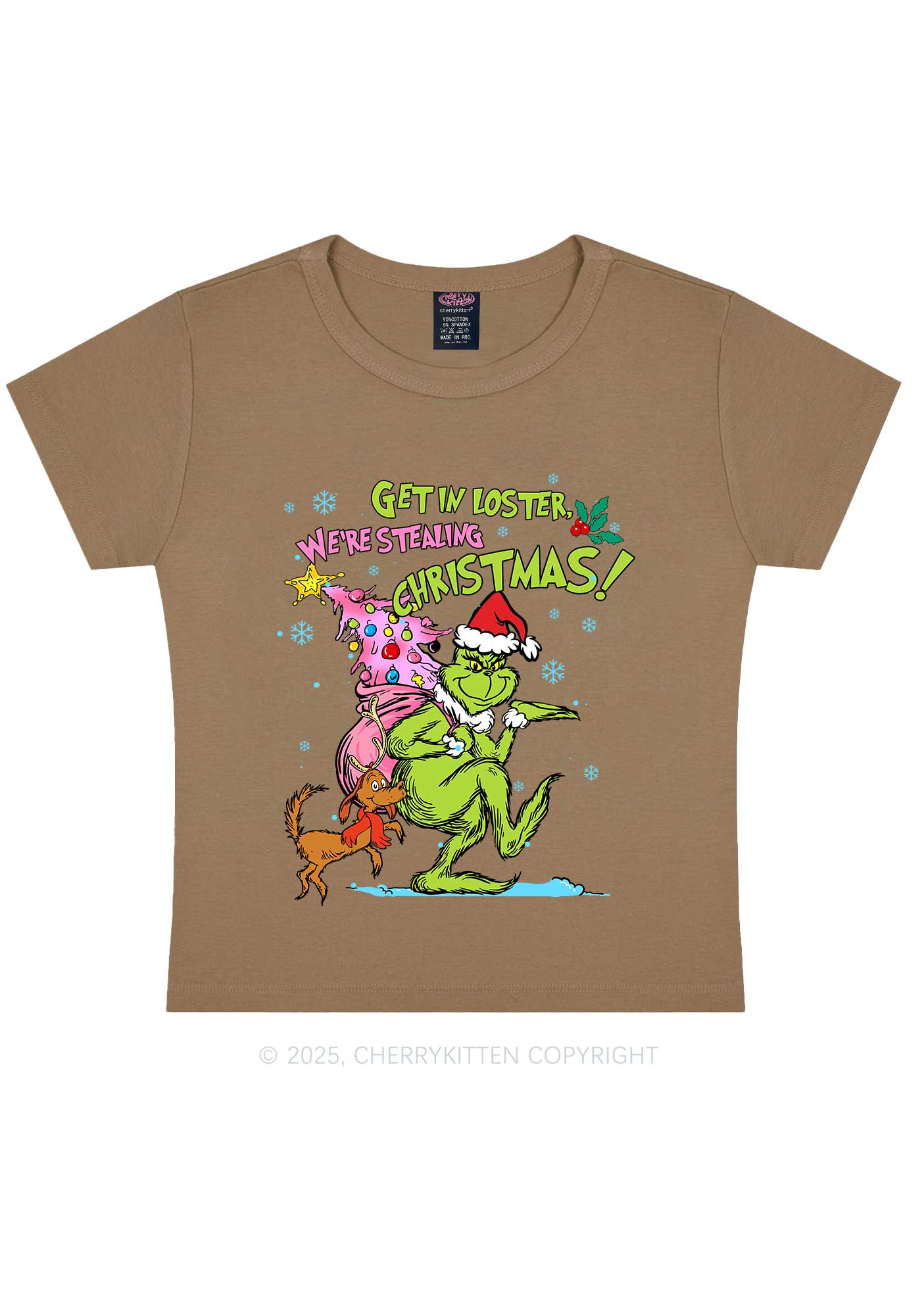 We Are Stealing Christmas Y2K Baby Tee Cherrykitten