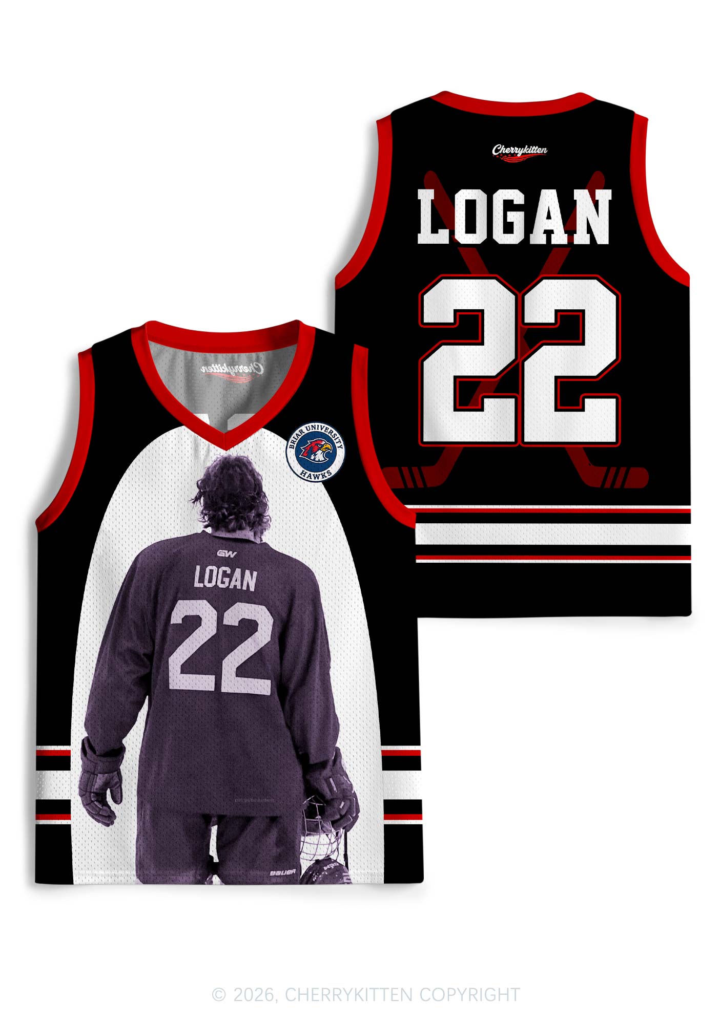 Hockey Player JL Y2K Sport Jersey Tank Cherrykitten