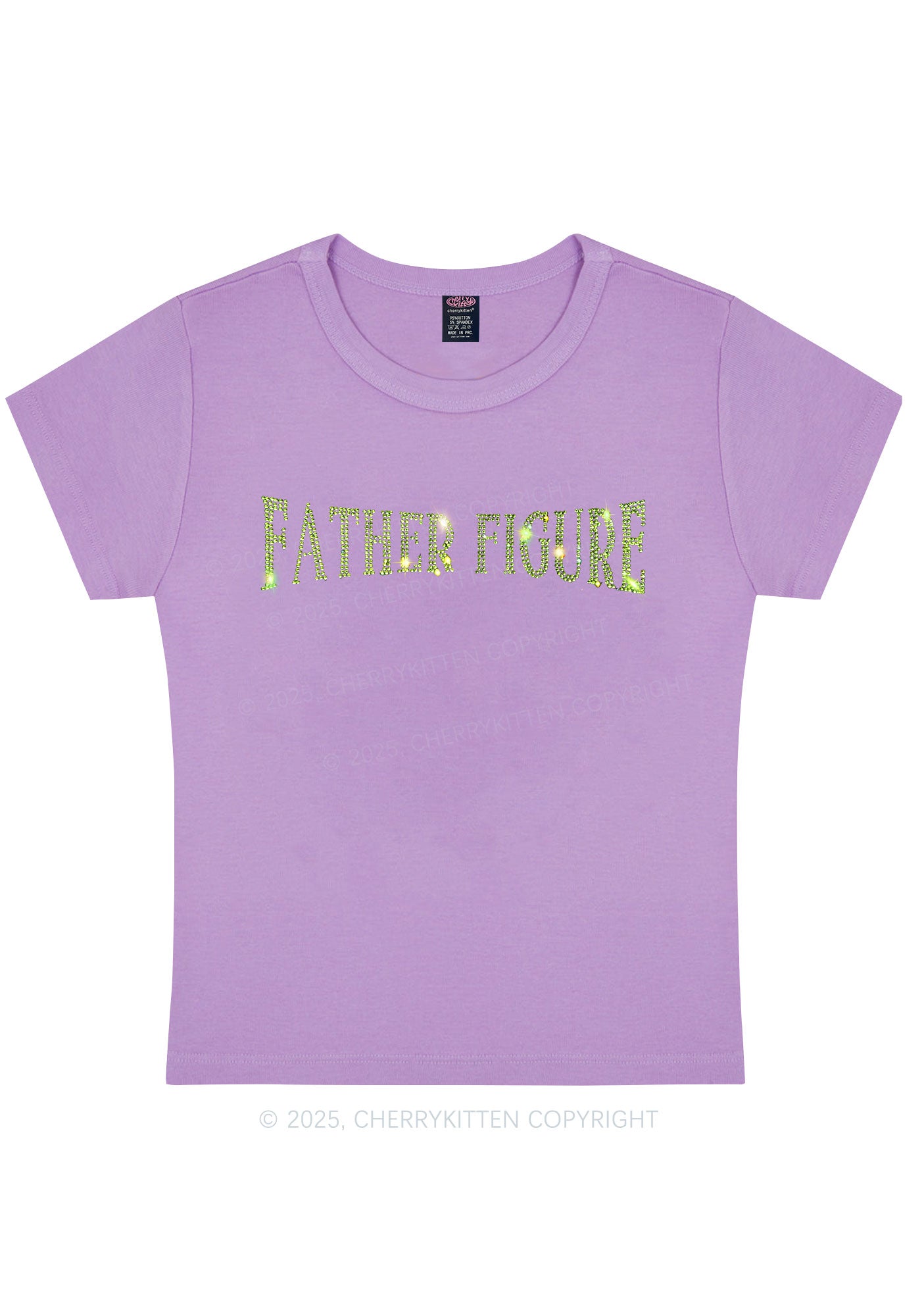 Curvy Rhinestone Father Figure Y2K Baby Tee Cherrykitten