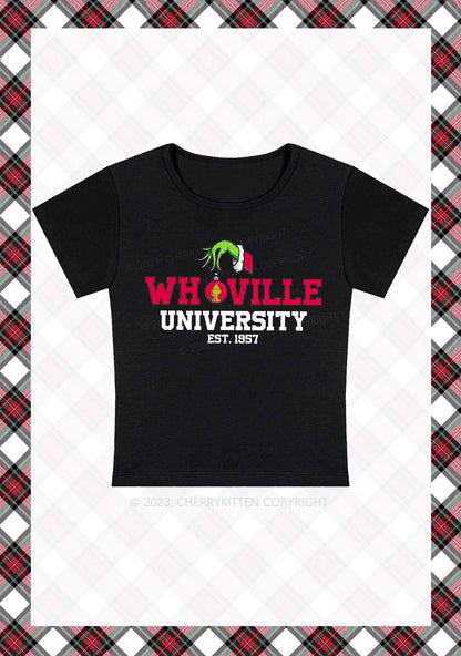 Whoville University EST. 1957 Christmas Baby Tee Cherrykitten