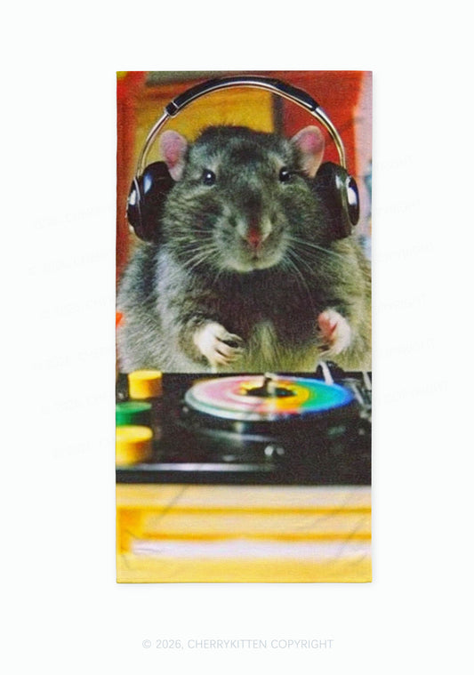 DJ Rat Duck Y2K Beach Towel Cherrykitten