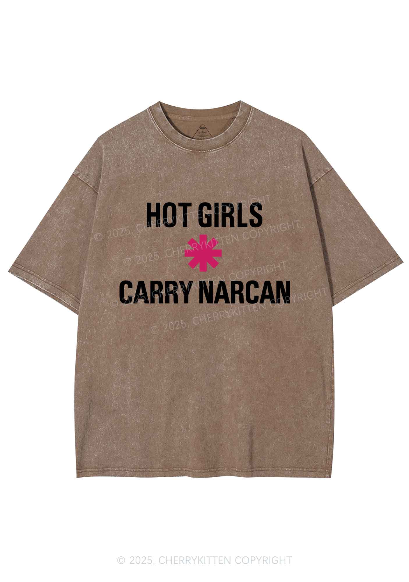 Hot Girls Carry Nxrcan Y2K Shirts Washed Tee Cherrykitten