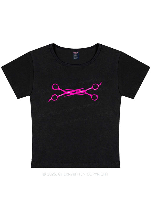 Pink Scissor Y2K Baby Tee Cherrykitten