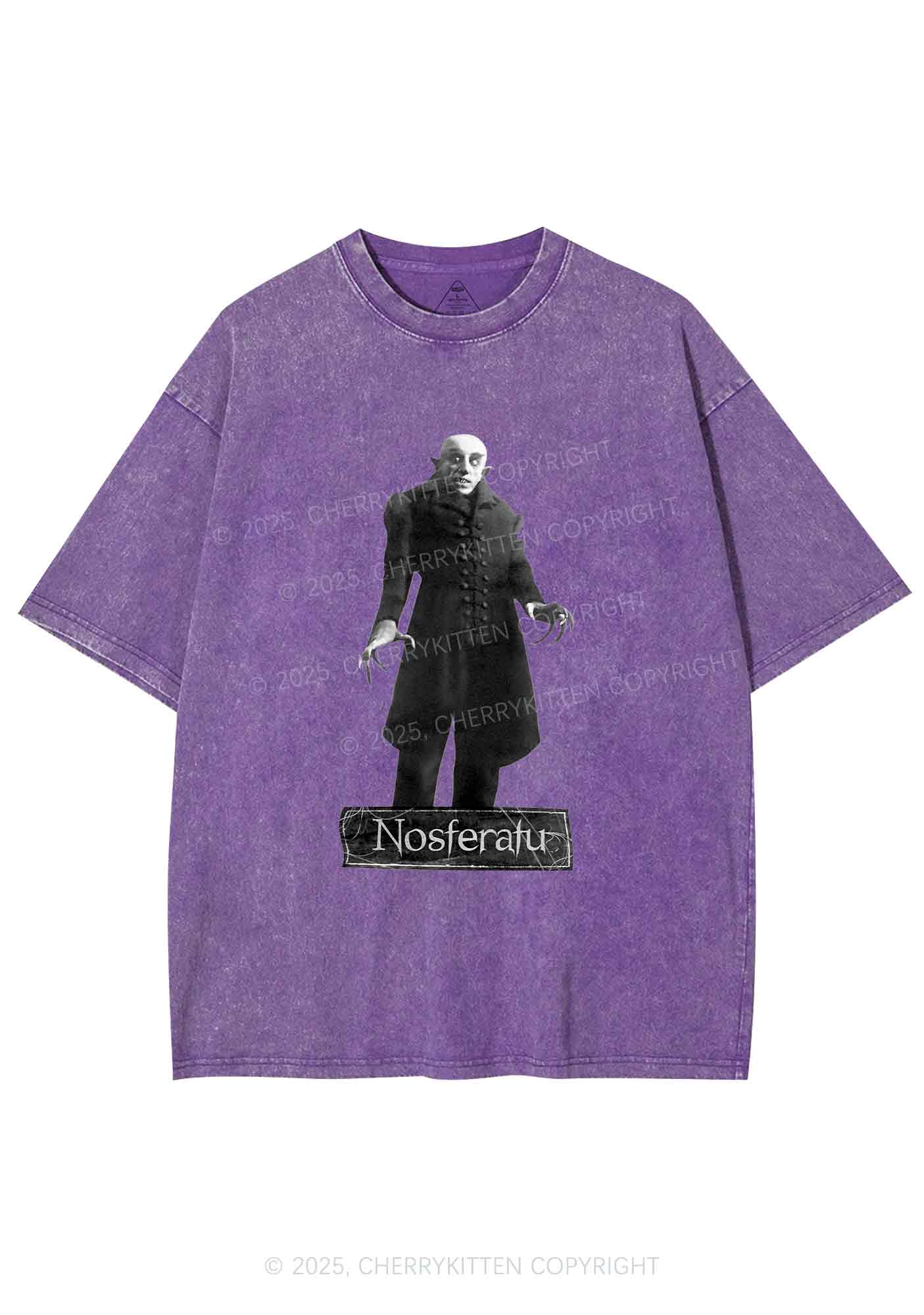 Halloween Male Vampire Y2K Shirts Washed Tee Cherrykitten