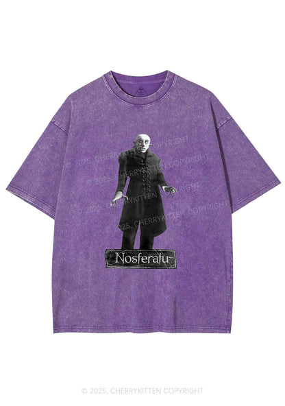 Halloween Male Vampire Y2K Shirts Washed Tee Cherrykitten