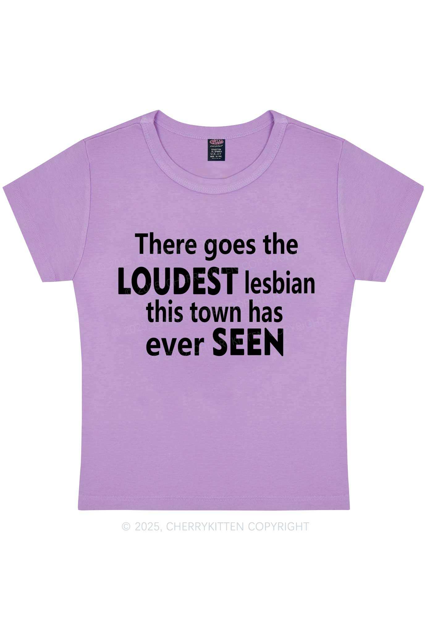 Loudest Lesbian Has Ever Seen Y2K Baby Tee Cherrykitten