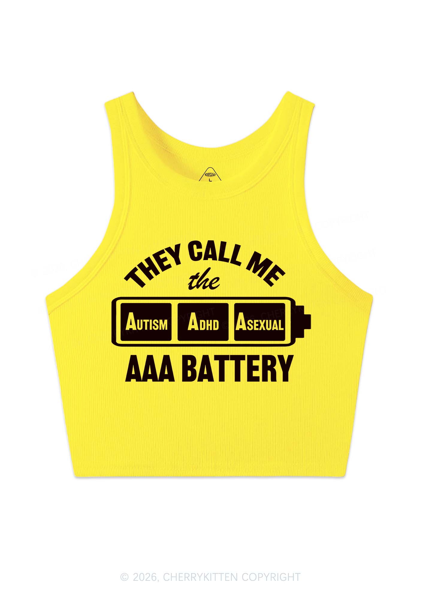 They Call Me AAA Battery Pride Y2K Crop Tank Top Cherrykitten