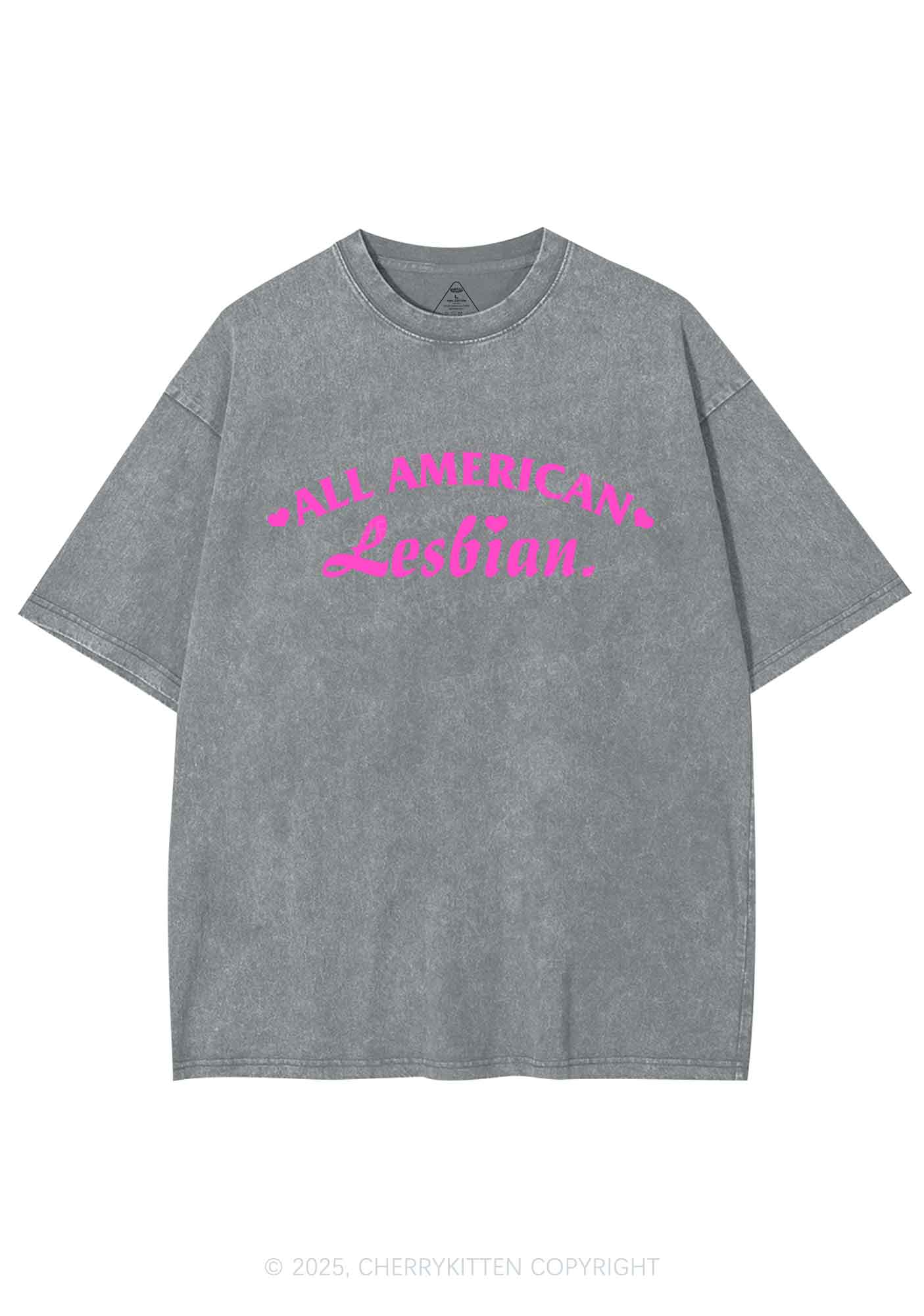 All American Lesbian Y2K Shirts Washed Tee Cherrykitten