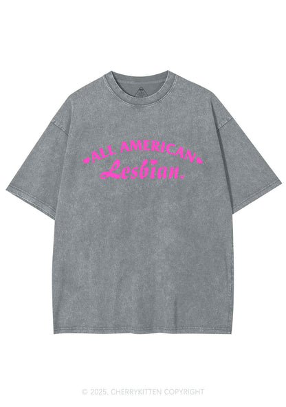 All American Lesbian Y2K Shirts Washed Tee Cherrykitten