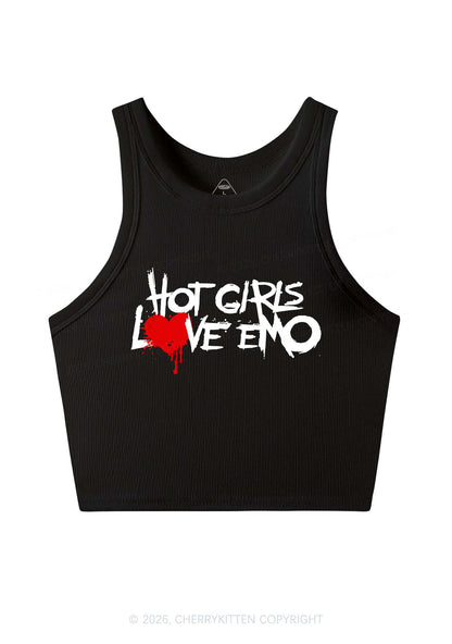 Hot Girls Love Emo Y2K Crop Tank Top Cherrykitten