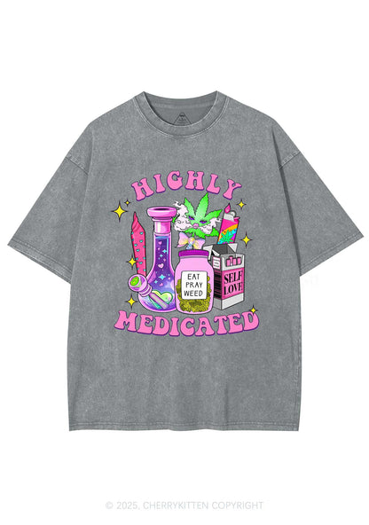Highly Medicated Y2K Shirts Washed Tee Cherrykitten