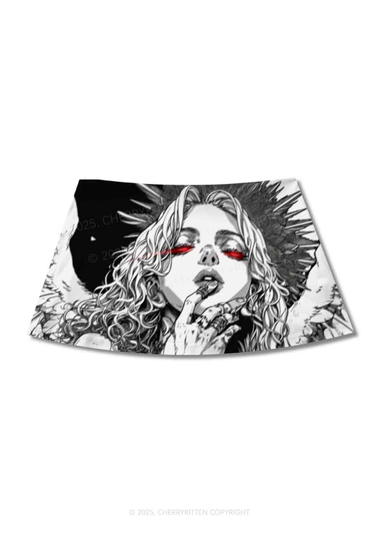 Girls Gaze Y2K Print Mini Skirt Cherrykitten