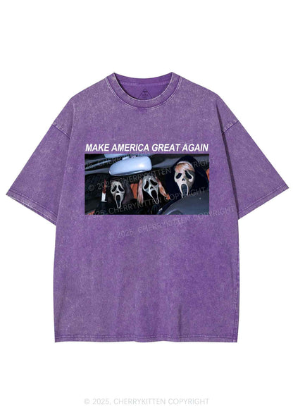 Halloween Ghost Make America Great Again Y2K Shirts Washed Tee Cherrykitten