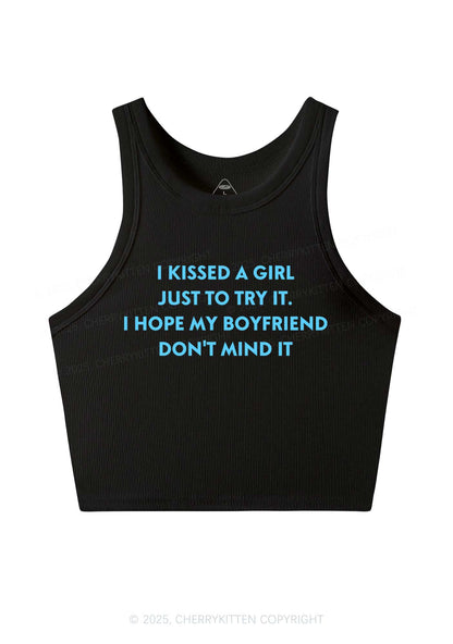 I Just Kissed A Girl Pride Y2K Crop Tank Top Cherrykitten