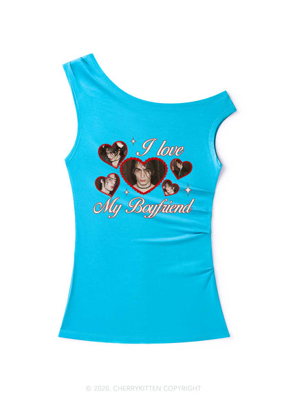 Custom Photo I Love My GF BF Valentine's Day Y2K Off Shoulder Tank Top Cherrykitten