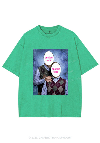 Custom Step Brothers Portrait Y2K Shirts Washed Tee Cherrykitten