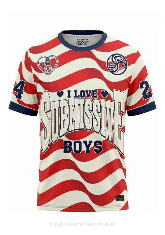 I Love S Boys Y2K Football Jersey Shirts Cherrykitten