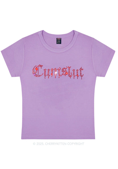 Curvy Rhinestone Cxmslxt Y2K Baby Tee Cherrykitten