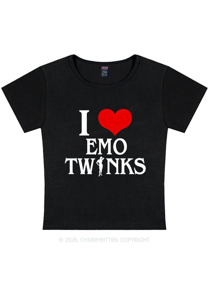 I Love Emo Twinks Pride Y2K Baby Tee Cherrykitten