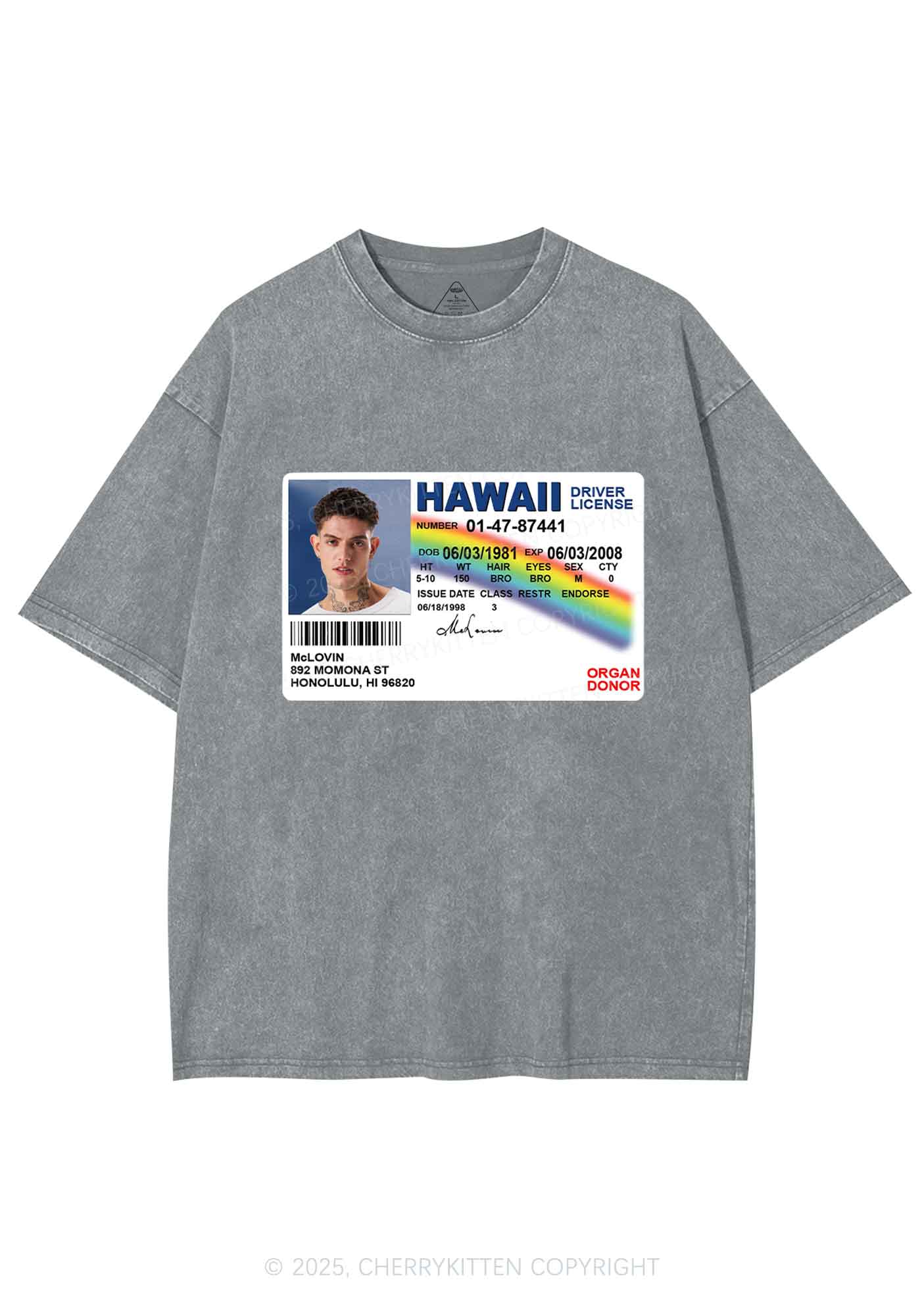 Custom MCL ID Y2K Shirts Washed Tee Cherrykitten