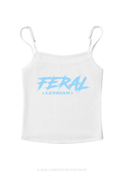 Feral Lesbian Pride Y2K Spaghetti Strap Cami Cherrykitten