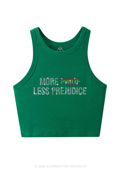 Rhinestone More Pride Less Prejudice Pride Y2K Crop Tank Top Cherrykitten