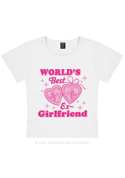 Worlds Best Ex GF Valentine's Day Y2K Baby Tee Cherrykitten