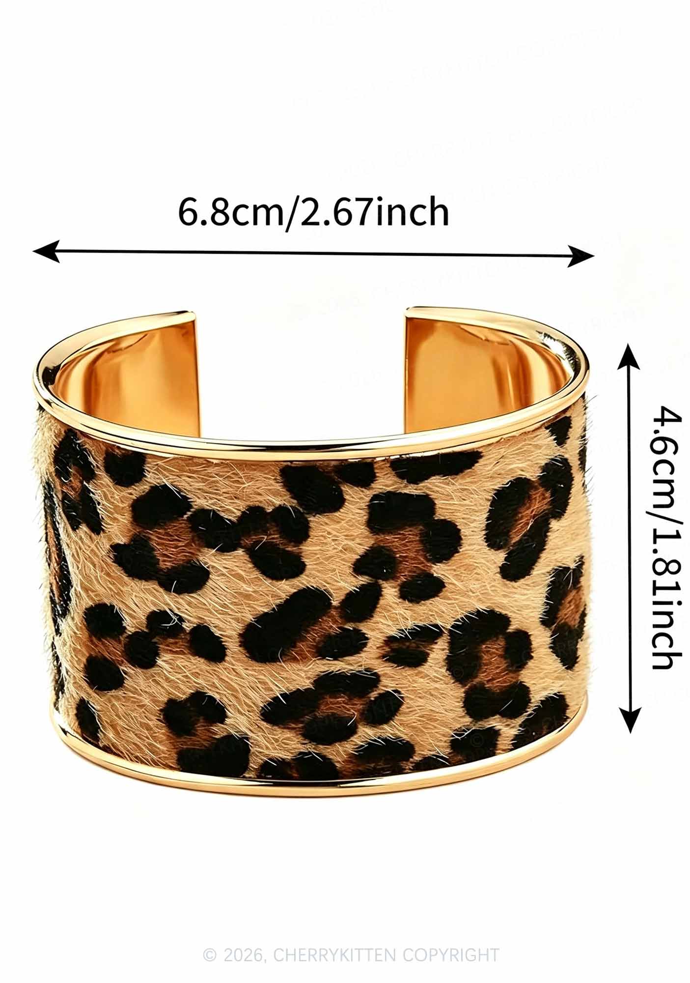 Leopard Y2K Open Bangle Cherrykitten