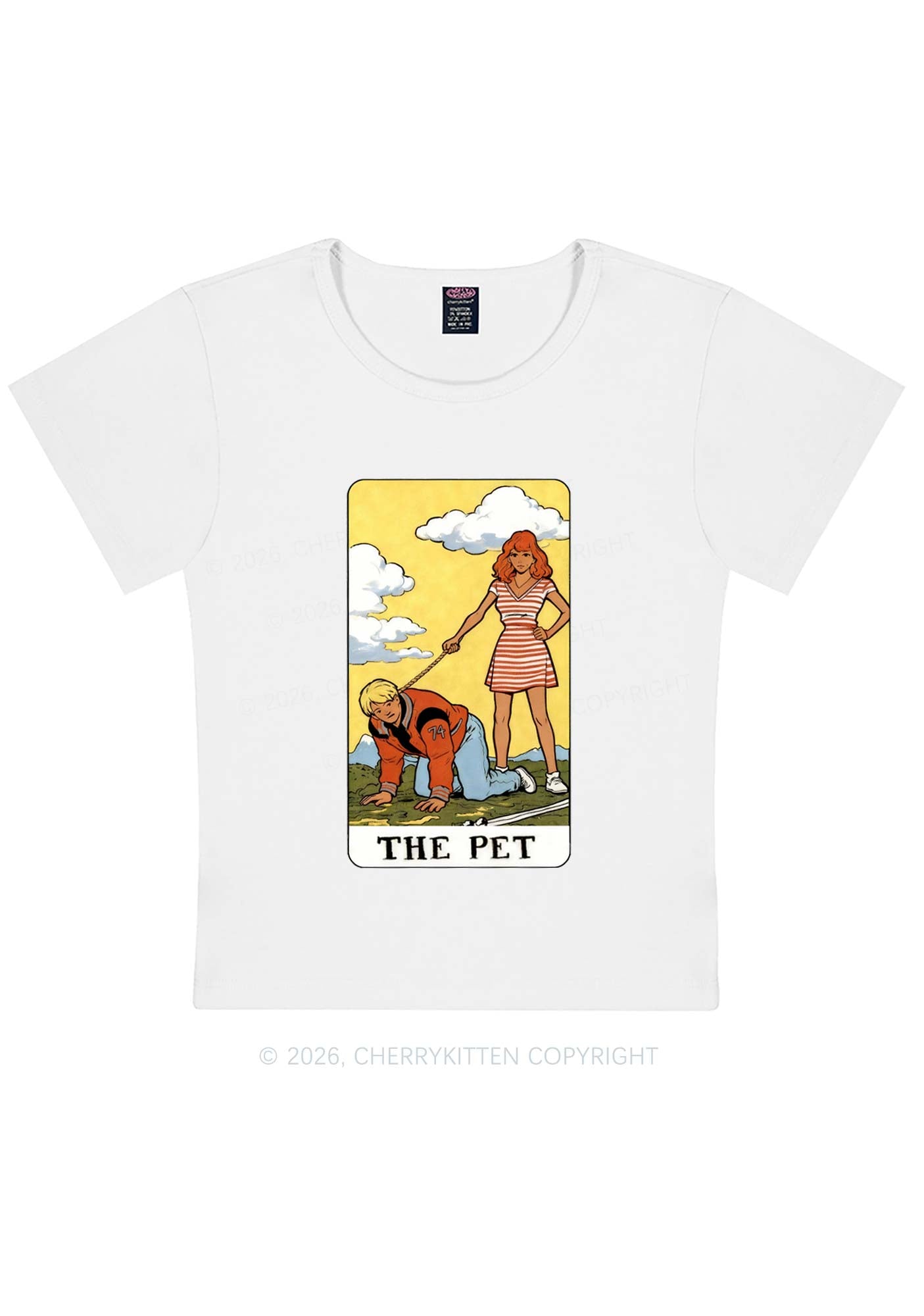 The Pet Y2K Baby Tee Cherrykitten