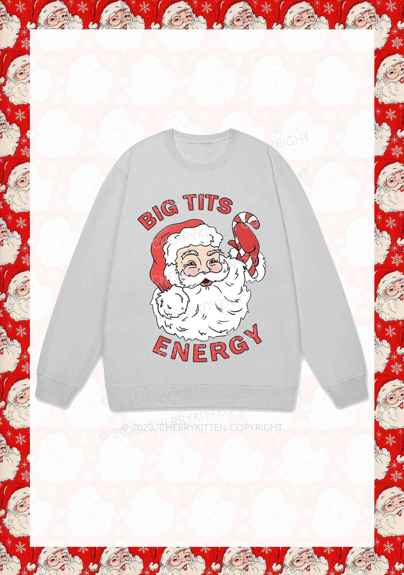 Big Santa Energy Christmas Y2K Sweatshirt Cherrykitten