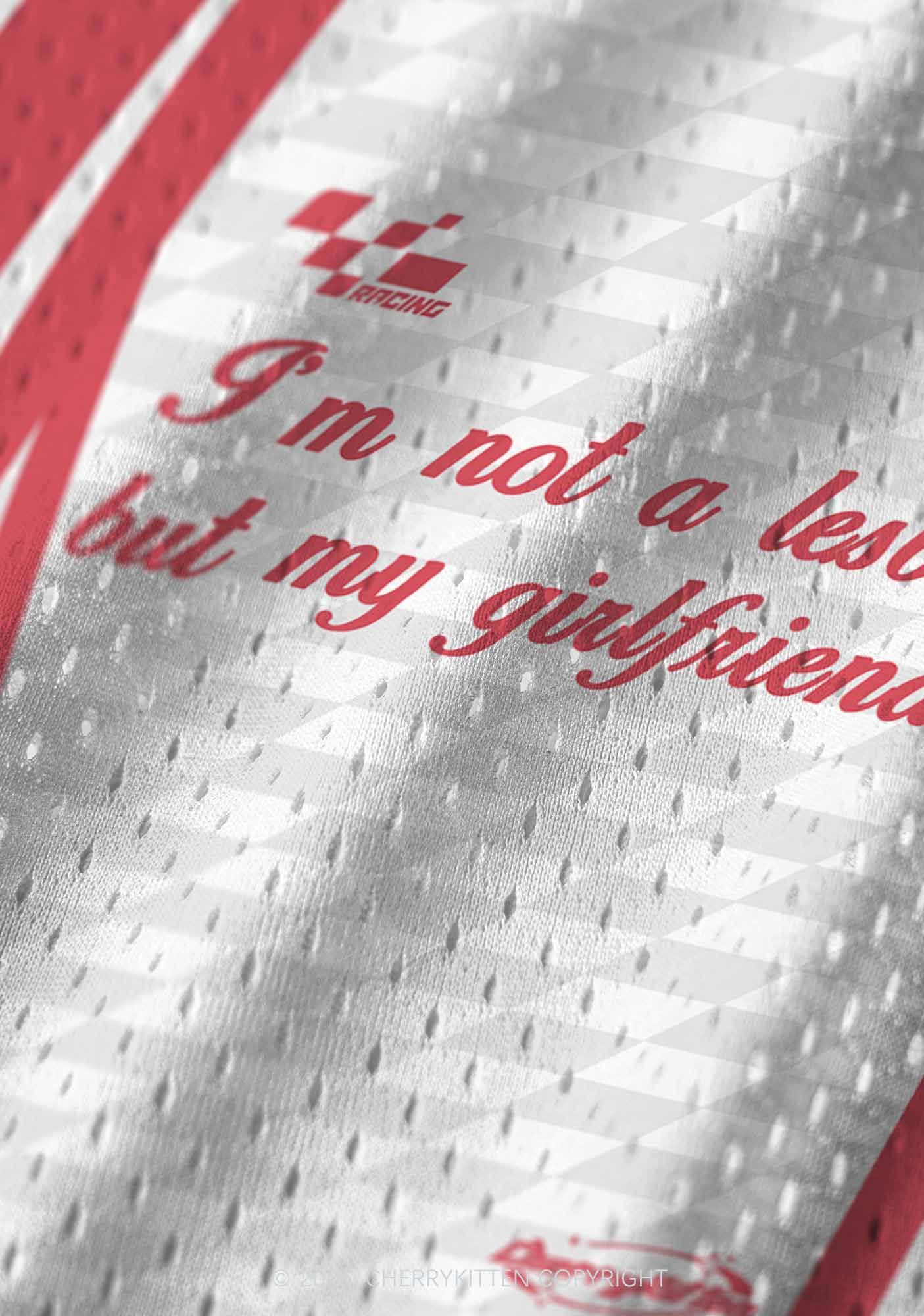 Im Not A Lesbian But My GF Is Pride Y2K Sport Jersey Tank Cherrykitten