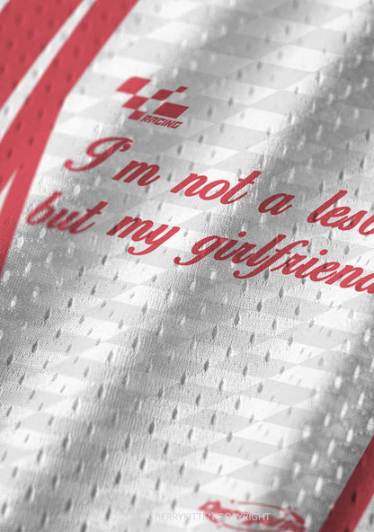 Im Not A Lesbian But My GF Is Pride Y2K Sport Jersey Tank Cherrykitten