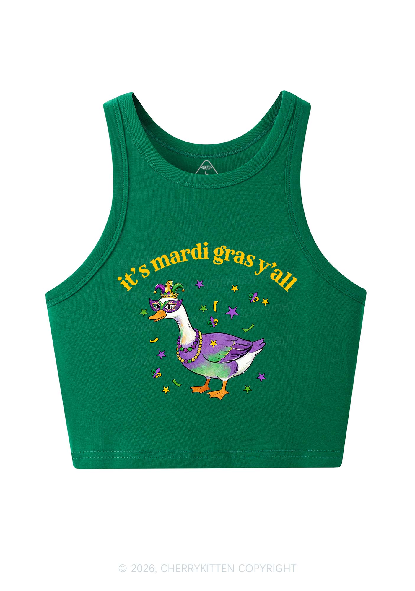 Its Mardi Gras Yall Y2K Crop Tank Top Cherrykitten