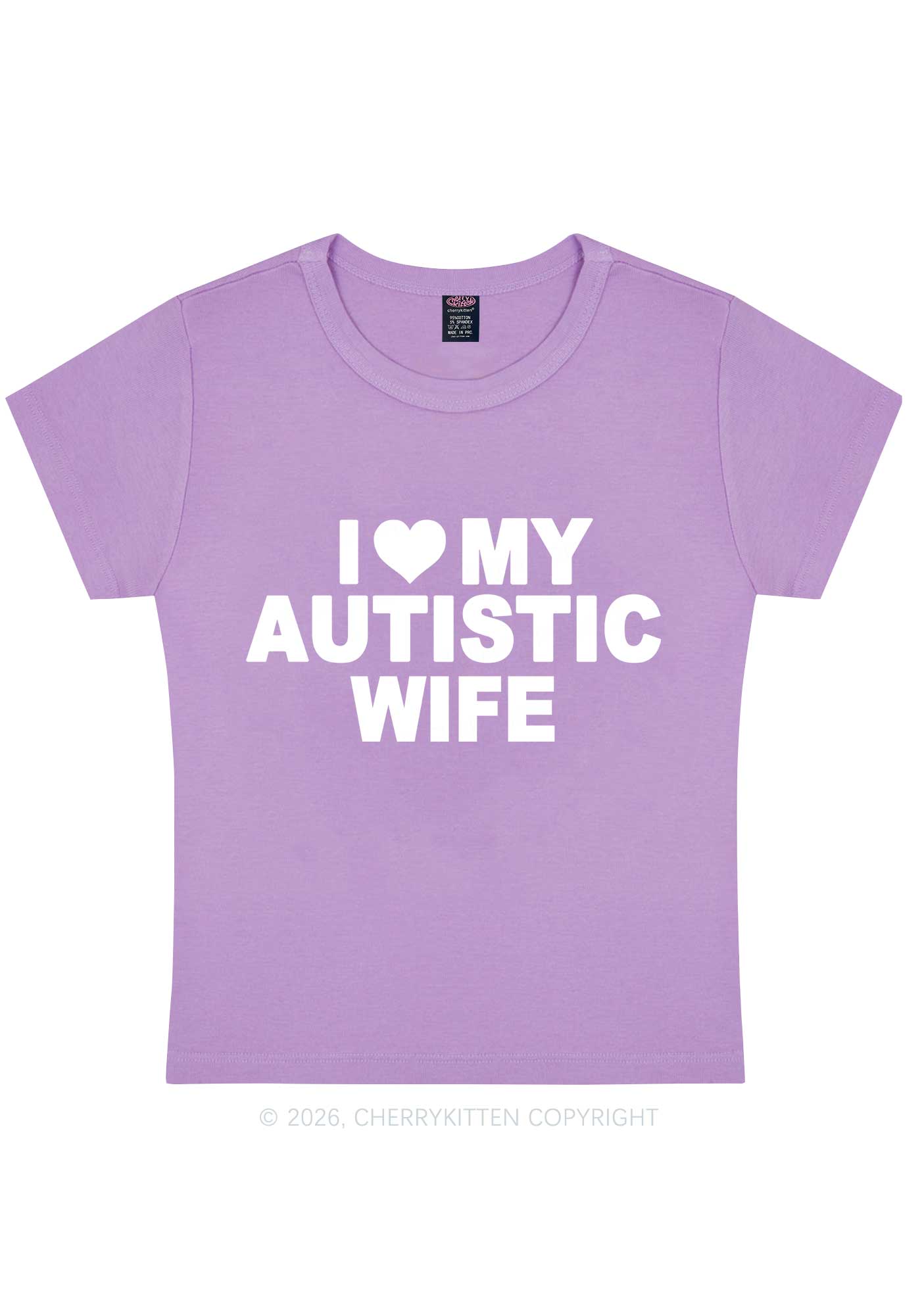 I Love My Autistic Wife Y2K Baby Tee Cherrykitten