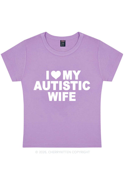 I Love My Autistic Wife Y2K Baby Tee Cherrykitten