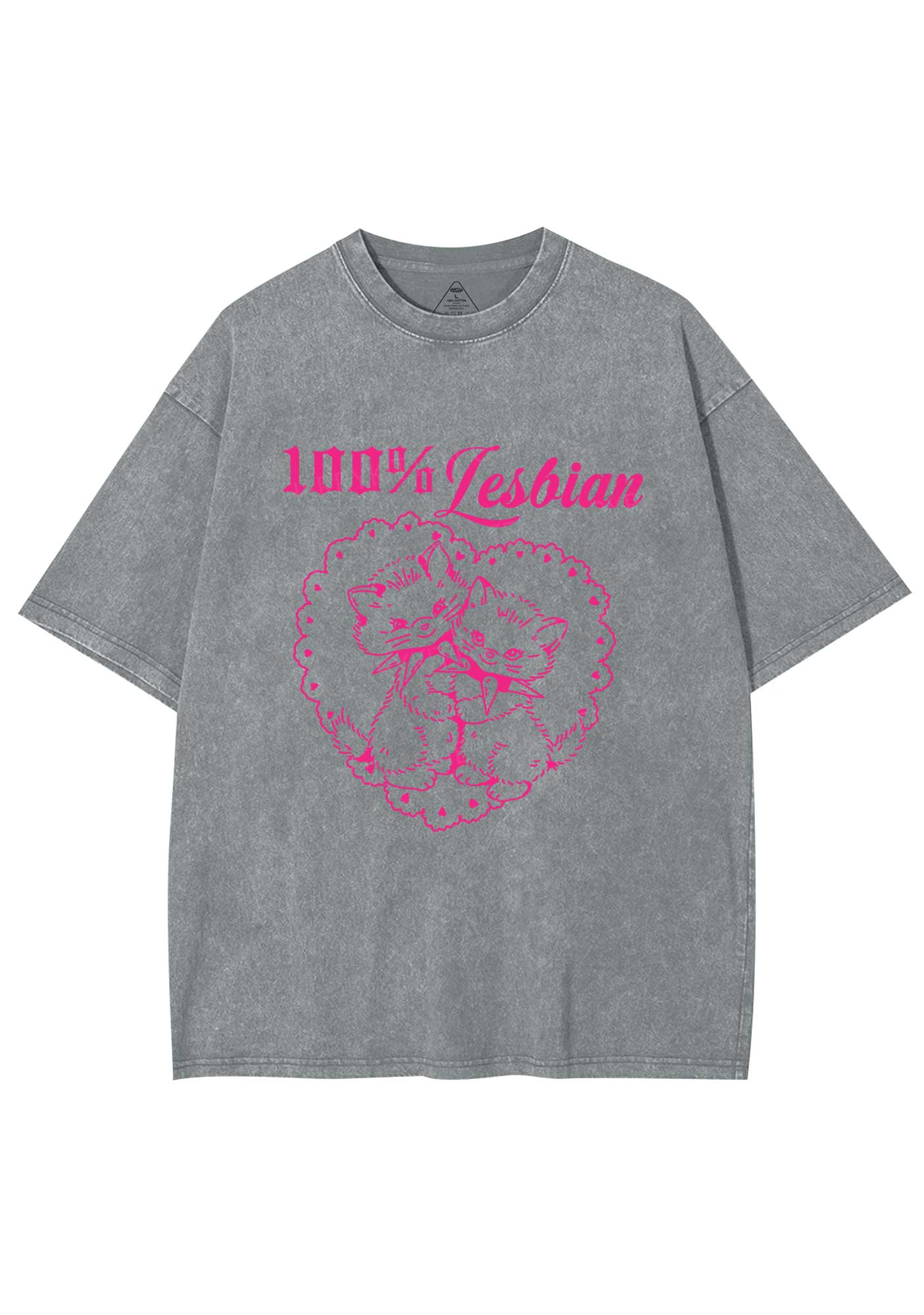 Lesbian Cats Y2K Shirts Washed Tee Cherrykitten