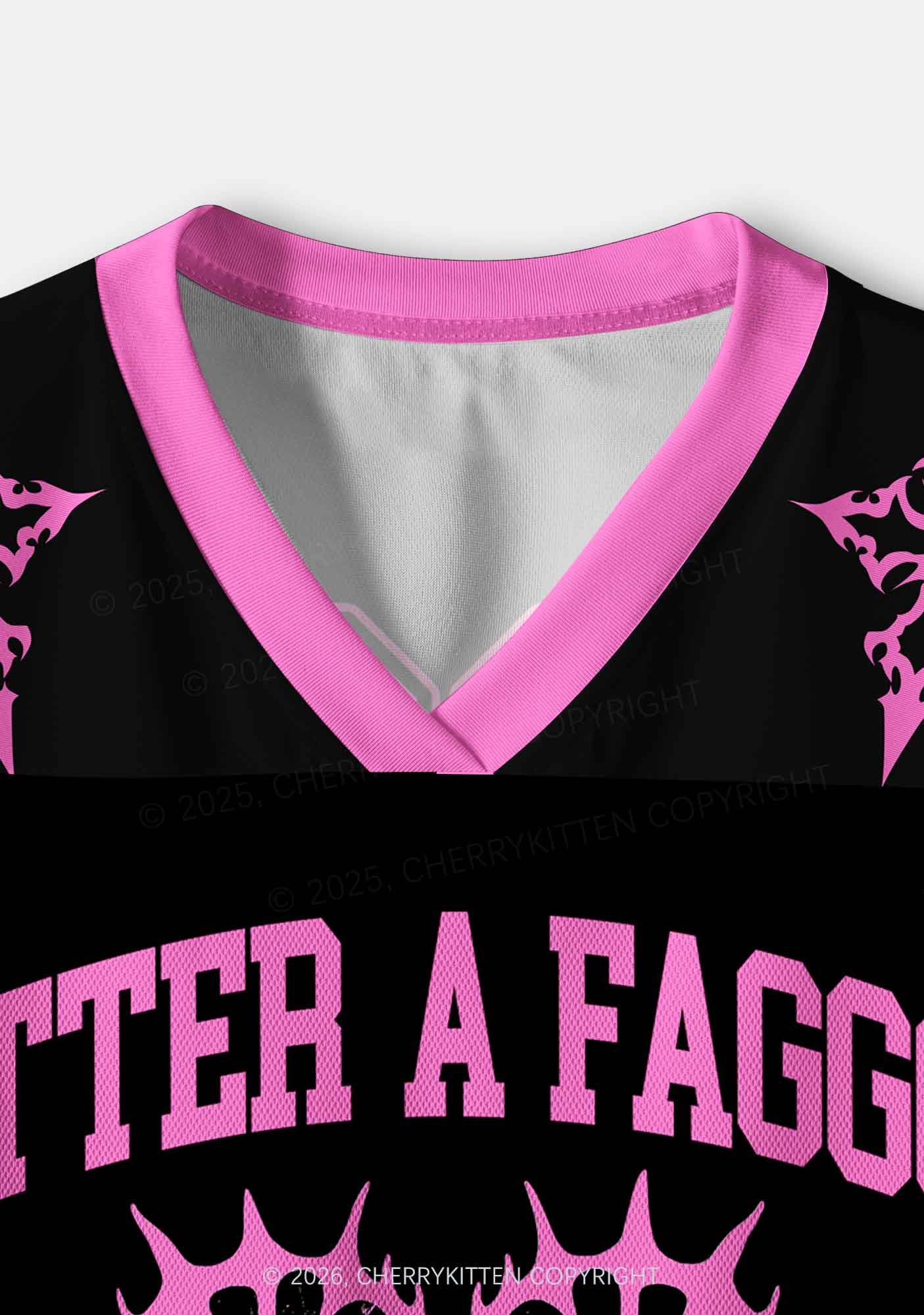 Hot Pink Better A Faggot Than A Fascist Pride Y2K Crop Sport Jersey Shirts Cherrykitten