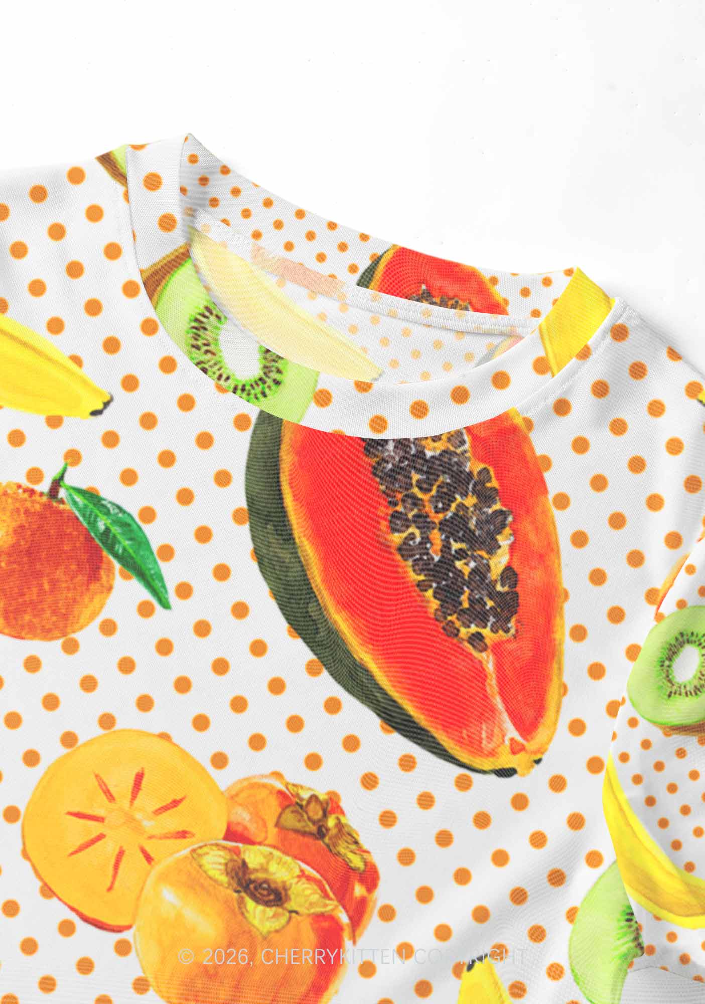 Fruity Dots Pride Y2K Mesh Crop Top Cherrykitten