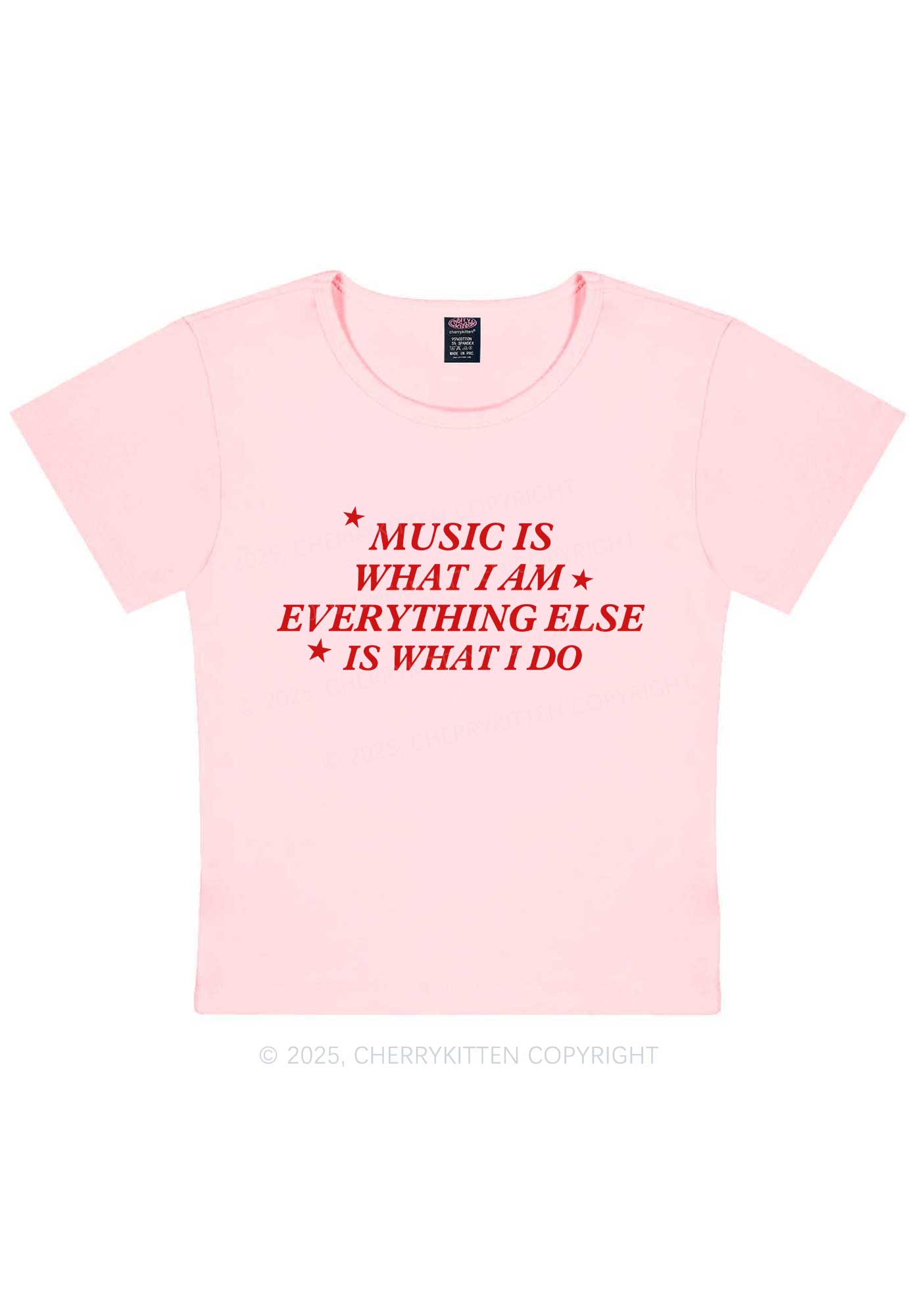 Music Is What I Am Y2K Baby Tee Cherrykitten