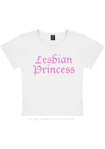 Glitter Lesbian Princess Y2K Baby Tee Cherrykitten