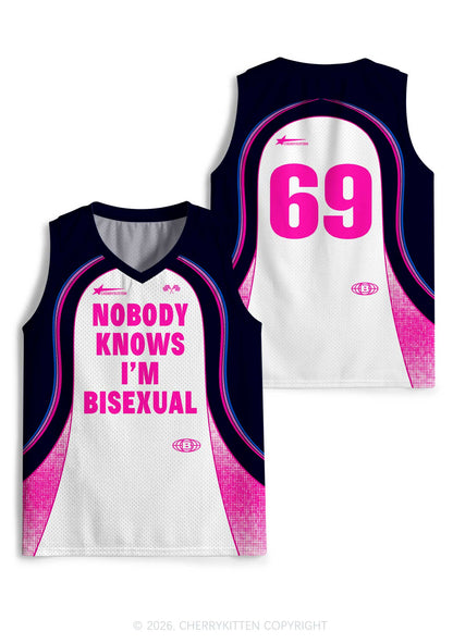 Nobody Knows Im Bisexual Pride Y2K Sport Jersey Tank Cherrykitten