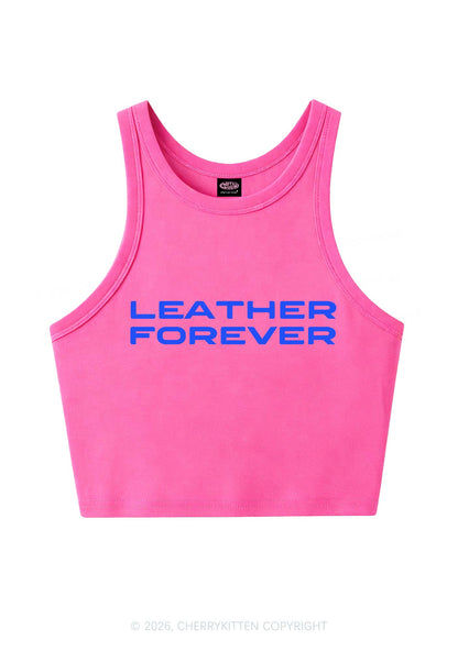 Leather Forever Y2K Crop Tank Top Cherrykitten