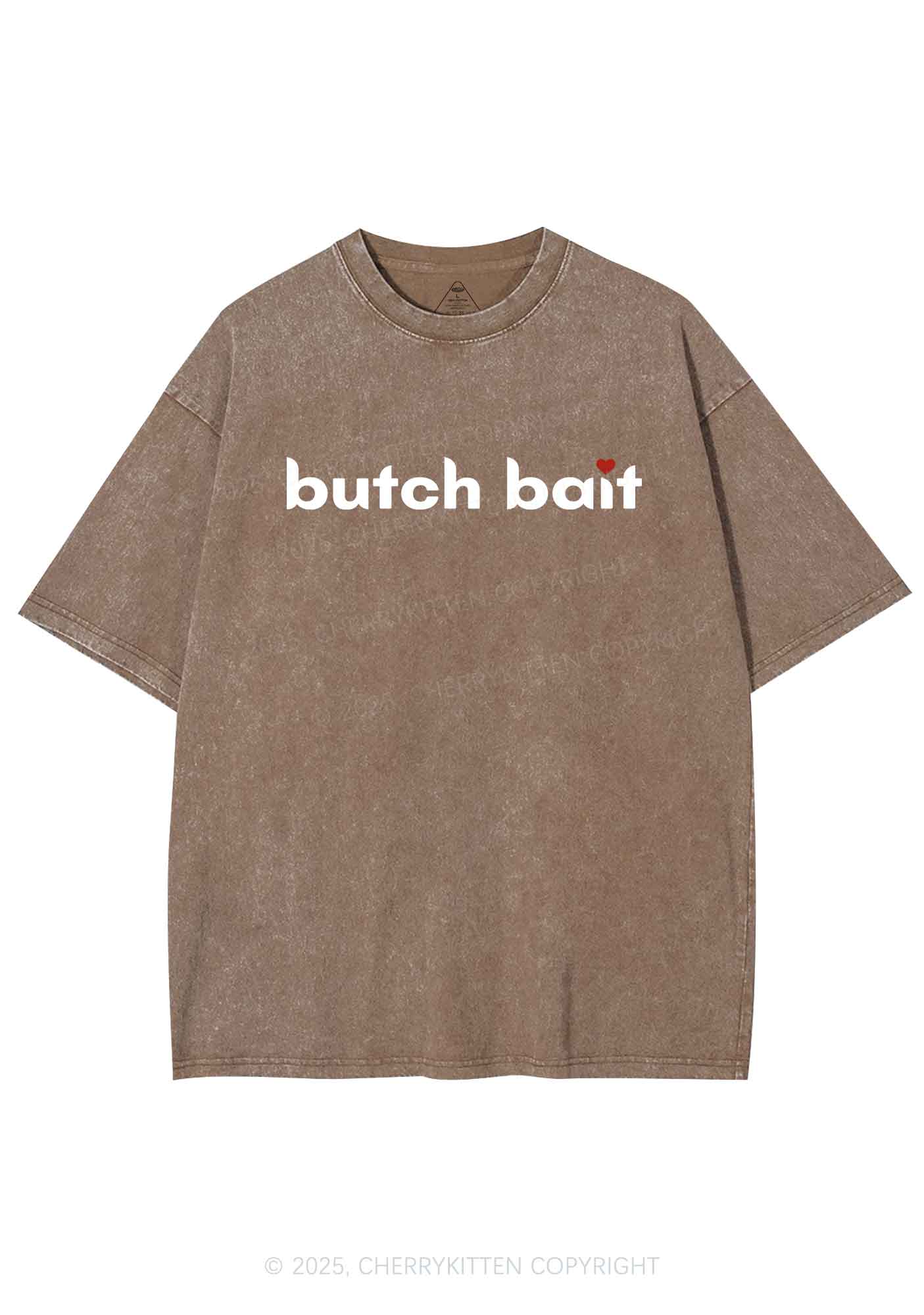 Butch Bait Heart Y2K Shirts Washed Tee Cherrykitten
