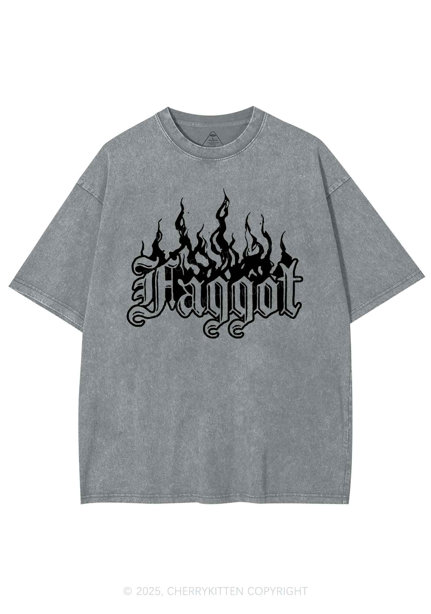 Halloween Goth Faggot Pride Y2K Shirts Washed Tee Cherrykitten