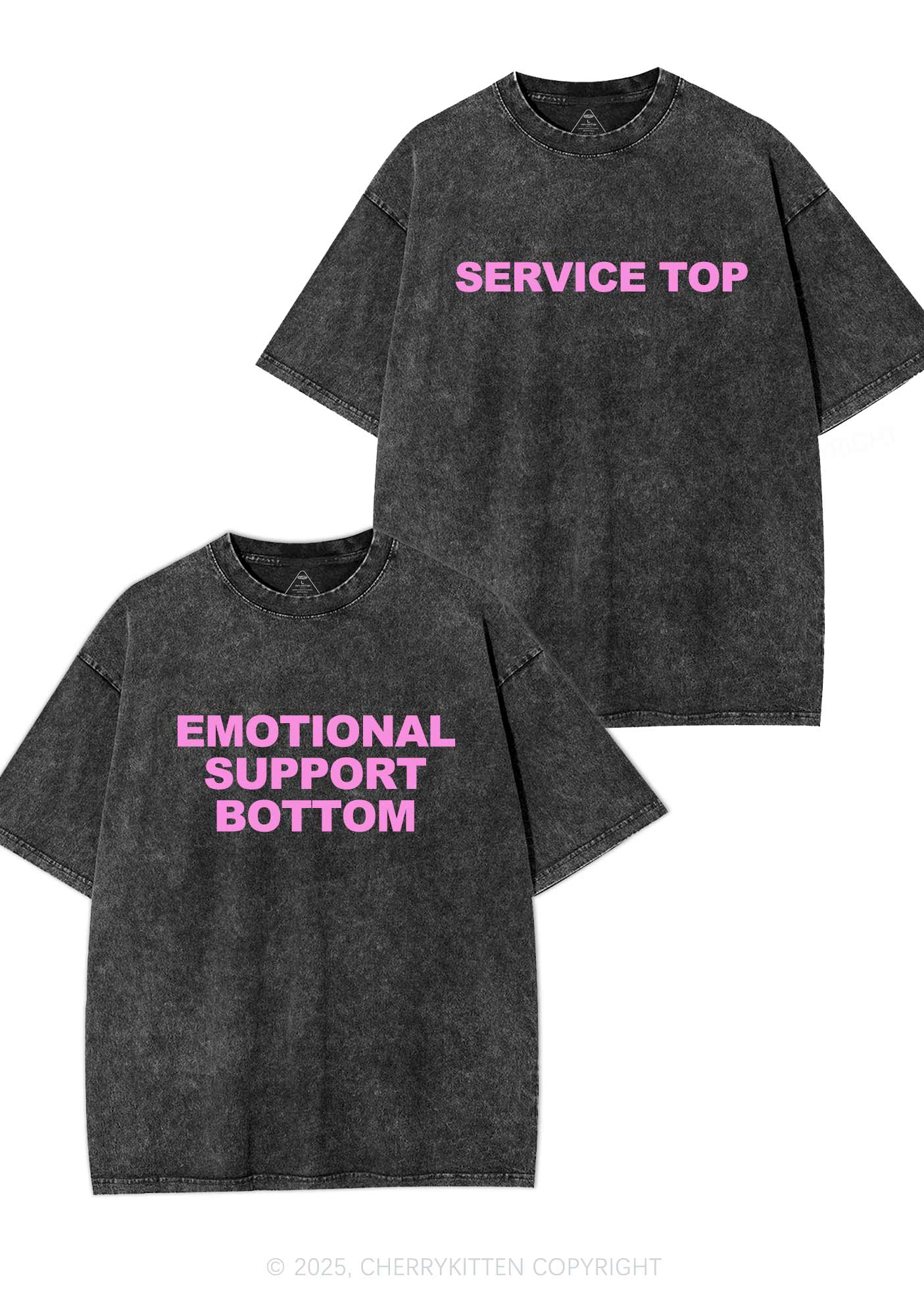 Service Top Y2K Valentine's Day Washed Tee Cherrykitten