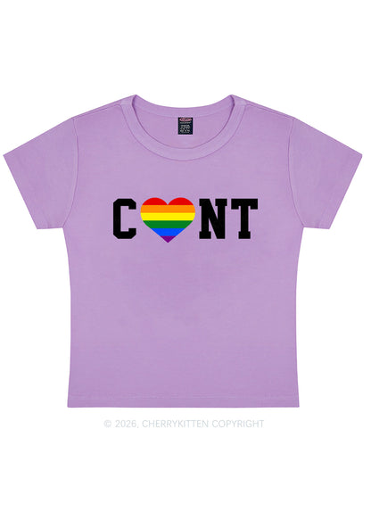 Rainbow Heart Cxxt Pride Y2K Baby Tee Cherrykitten
