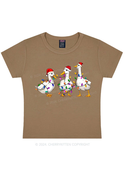 Christmas Santa Duck Y2K Baby Tee Cherrykitten
