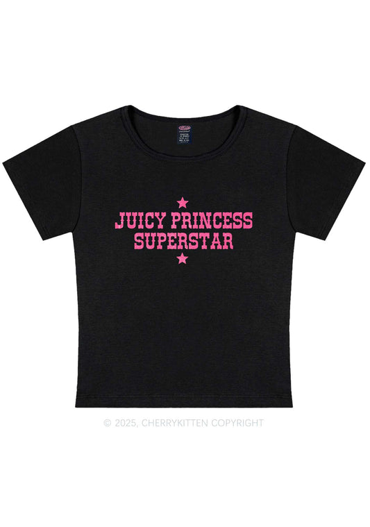 Juicy Princess Superstar Y2K Baby Tee Cherrykitten